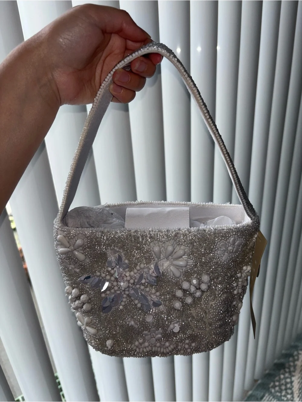 Embellished Ivory Evening Handbag